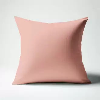 Taie d'oreiller ou taie de traversin coton - Rose - Blush