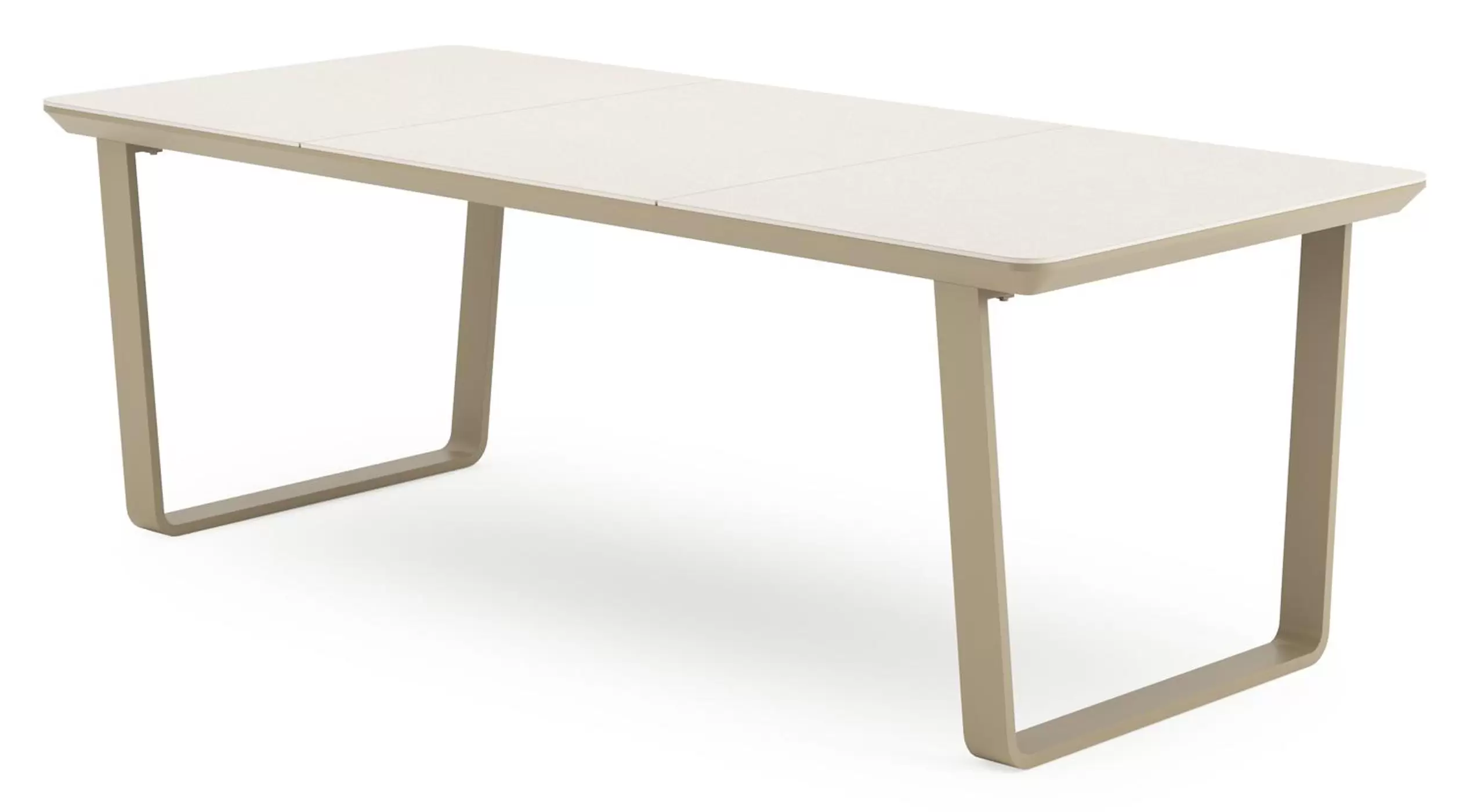 Tuintafel in beige aluminium en sintered stone beige - L 220 x B 100 x H 75 cm