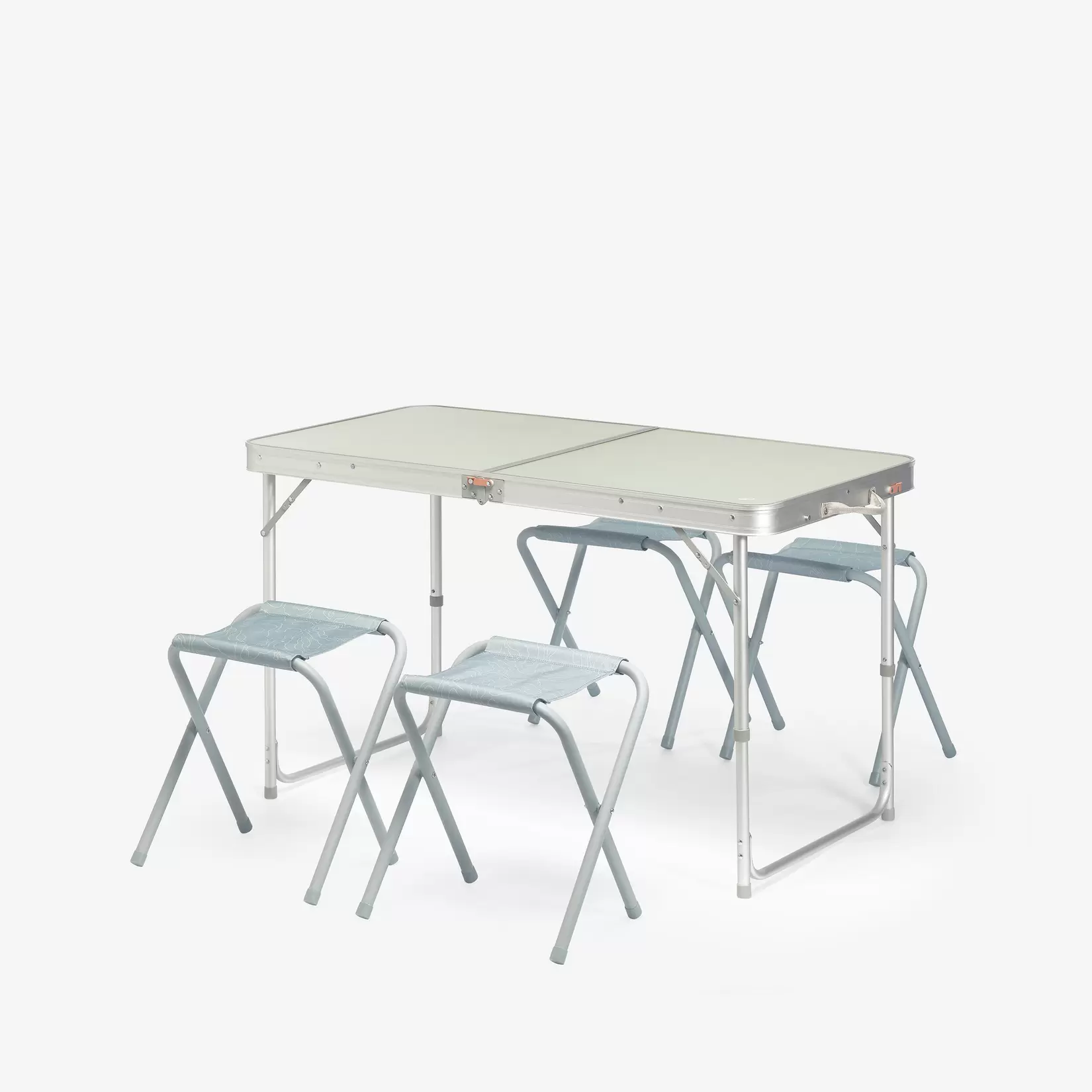 Opklapbare campingtafel met 4 krukken 4 tot 6 personen groen