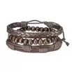 Bracelet pour homme réglable x4 simili et perles bois 5x8cm (2 modèles)