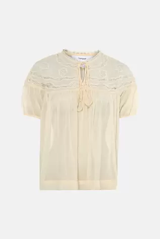 TOPSHOP Blouse met korte mouwen - ecru
