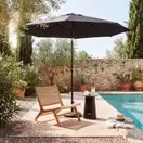 Selaya - Parasol inclinable en aluminium et toile en polyester recyclé gris anthracite D270