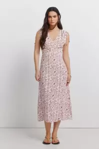 Vestido midi estampado lazos
