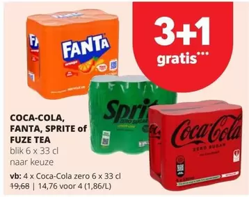 Coca Cola - COCA-COLA, FANTA, SPRITE or FUZE TEA