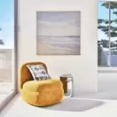 Nono - Fauteuil pivotant effet velours ocre