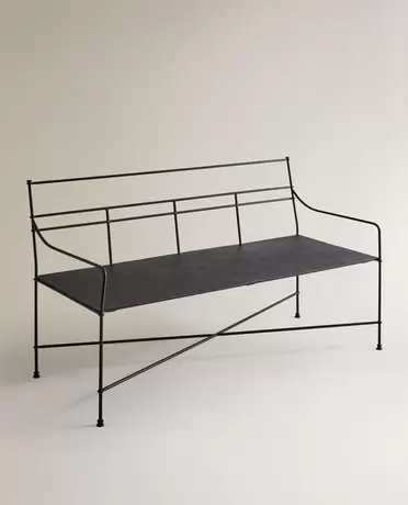 DOUBLE OUTDOOR FORGED IRON BENCH