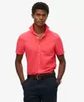 Chemise à manches courtes en coton et lin
