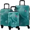 Valise cabine rigide plastique ABS vert 55x35xH65cm