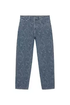 Jean straight jacquard paisley