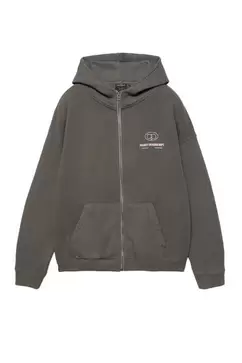 Sweat boxy à capuche et à fermeture éclair