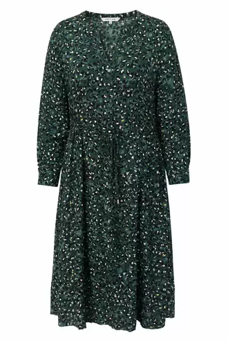Robe longue en viscose imprimé léopard