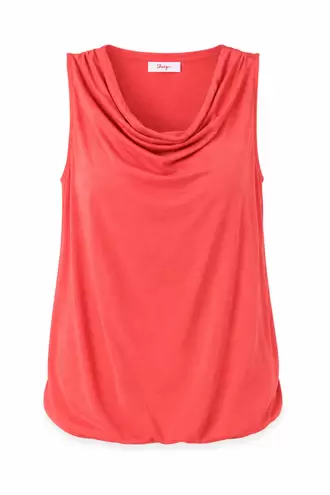 Débardeur uni en viscose avec col bénitier