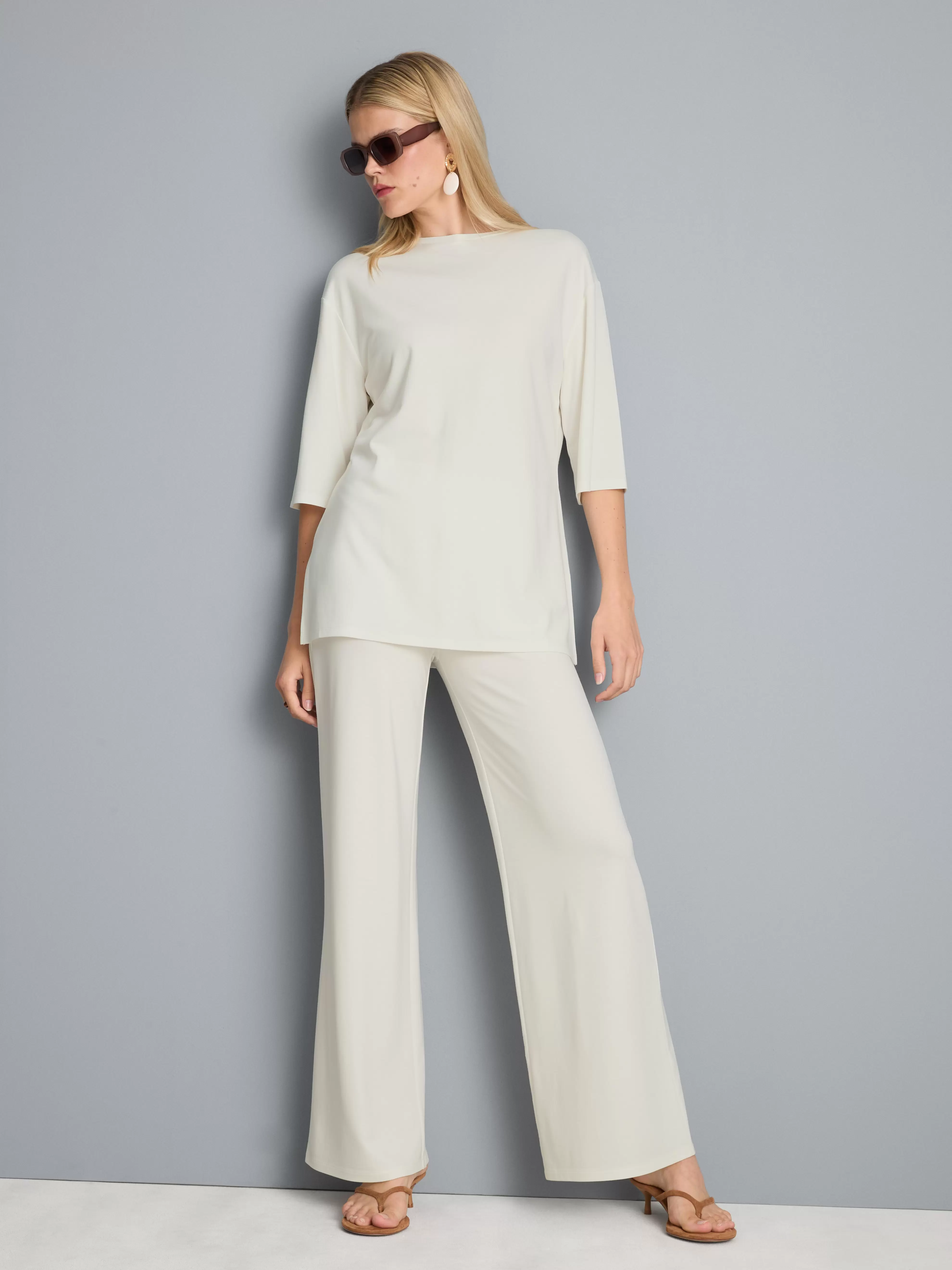 Pantalon large plissé en jersey
