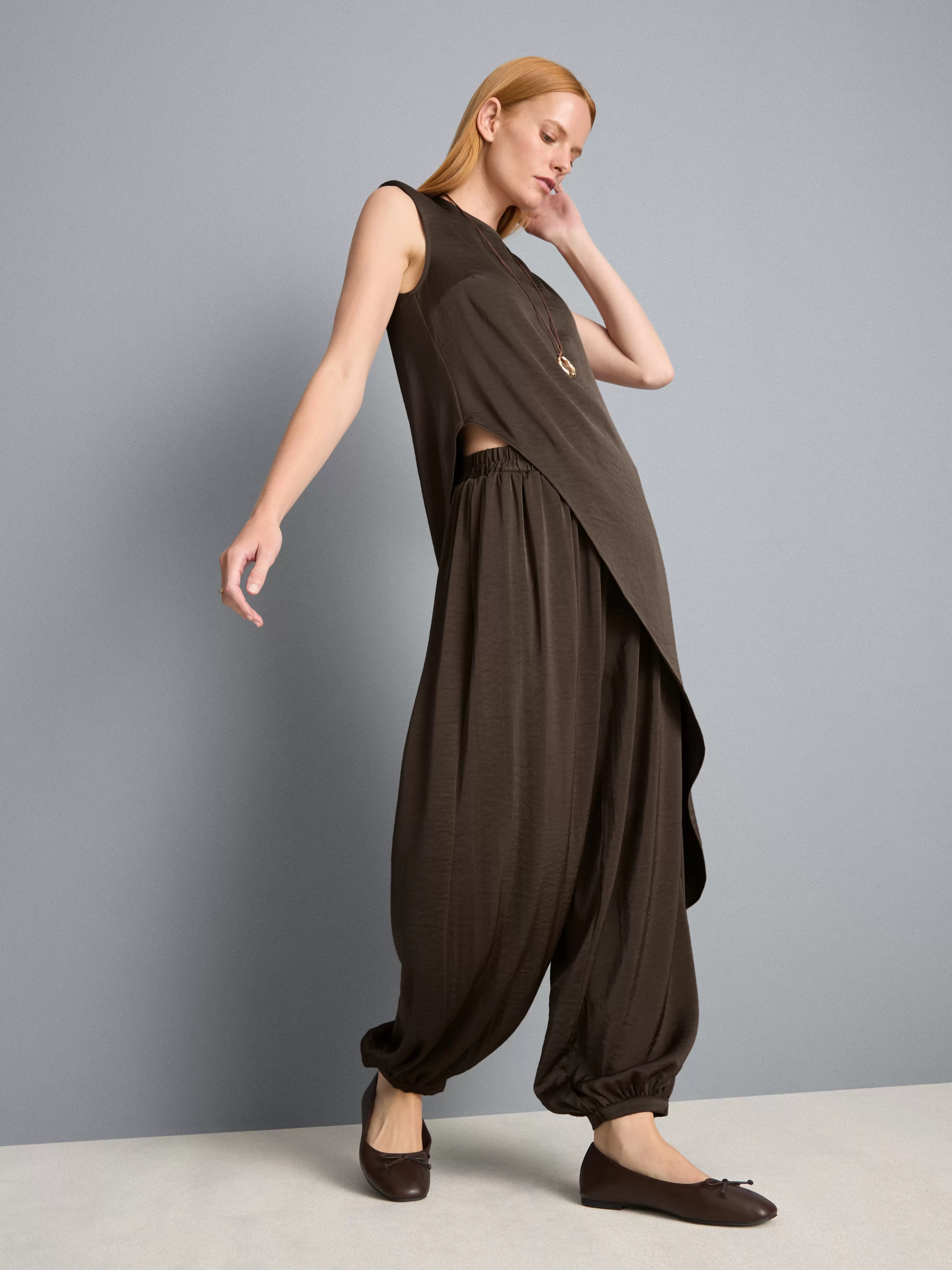 Pantalon ballon en satin