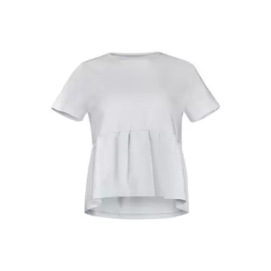 Dames T-shirt Peplum Stijl Lichtgrijs Korte Mouw