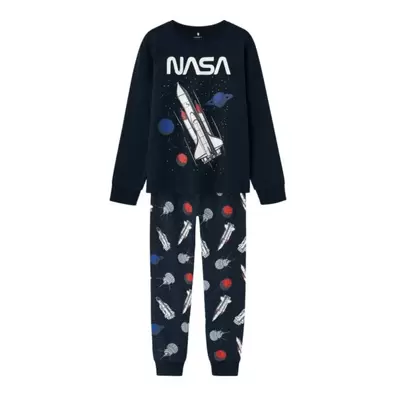 NAME IT nkmjoshy nasa ls nightset kinderpajama donkerblauw met ruimte design