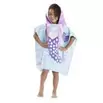 Poncho capuche sortie de plage enfant motif sirène bleu 60x60xH120cm