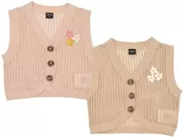 Gilet tricoté brodé bébé taille 74 – 98