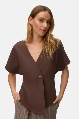 VERO MODA® Blouse met korte mouwen - bruin
