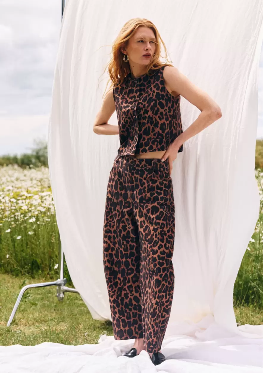 Pantalon barrel imprimé