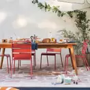 Jalisco - Table de jardin extensible en bois de teck 8/12 personnes L200/260
