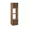 Colonne Adam 4 cases dont 2 portes bois marron 30x29,5xH120cm