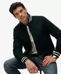 Bomber Varsity Monogram en Laine Mélangée