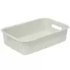 Panière de rangement 2L rectangulaire plastique blanc 25,5x17xH6cm