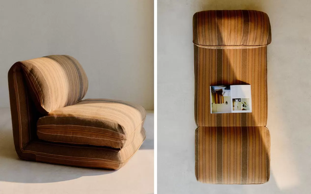 STRIPED INDIVIDUAL FOLDING ARMCHAIR