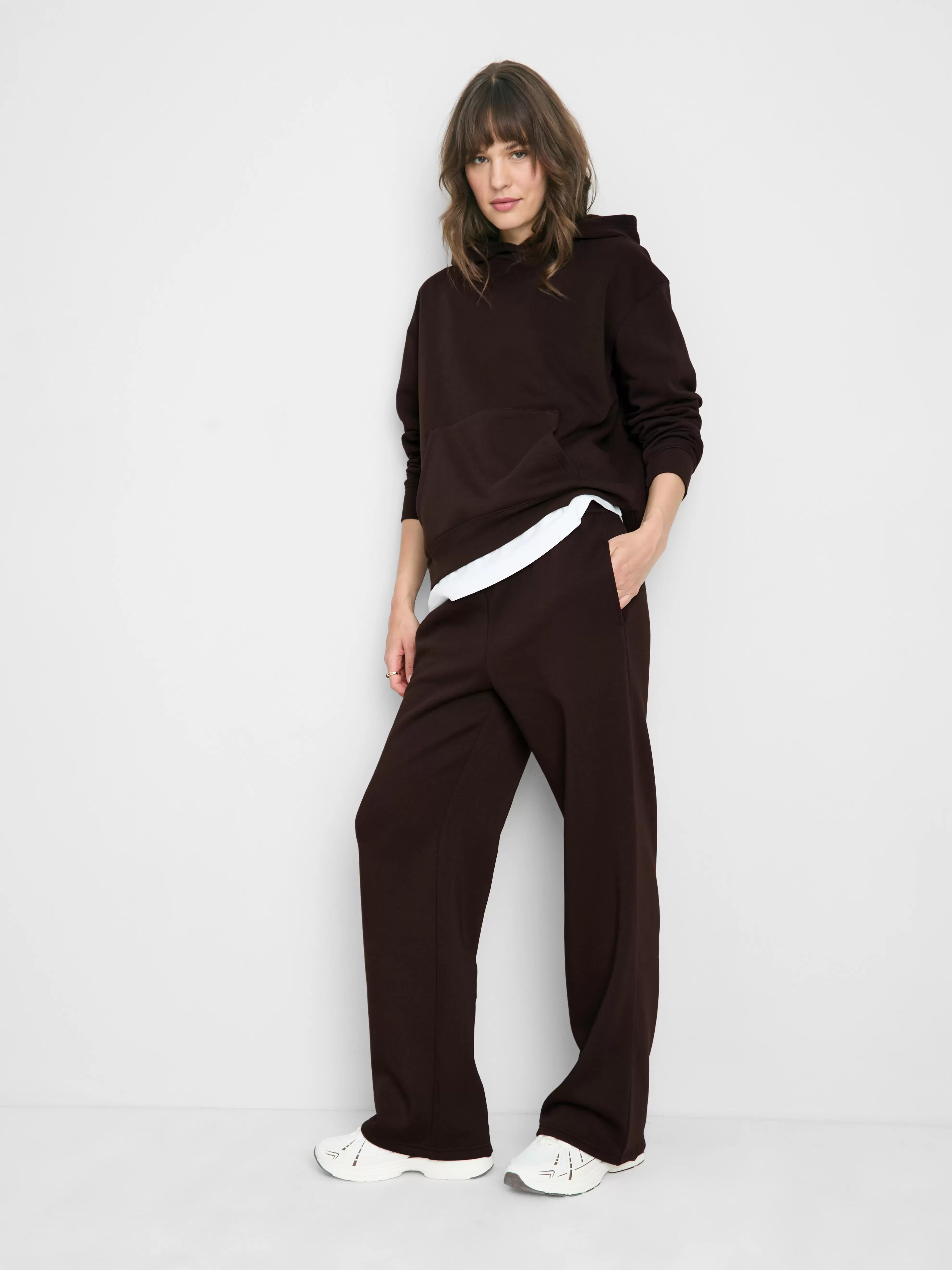 Bas de jogging droit en mélange de coton