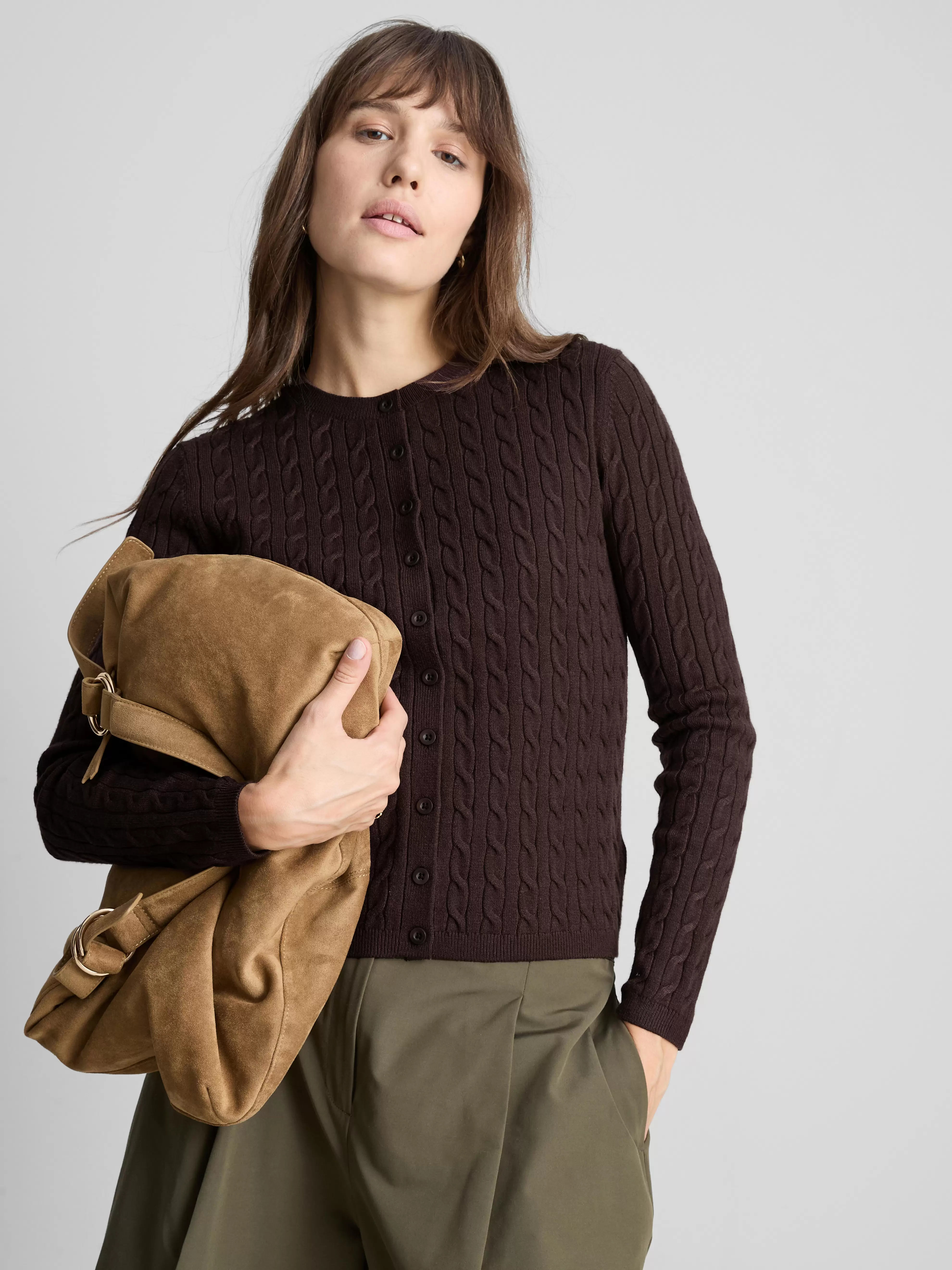 Gilet en maille torsadée