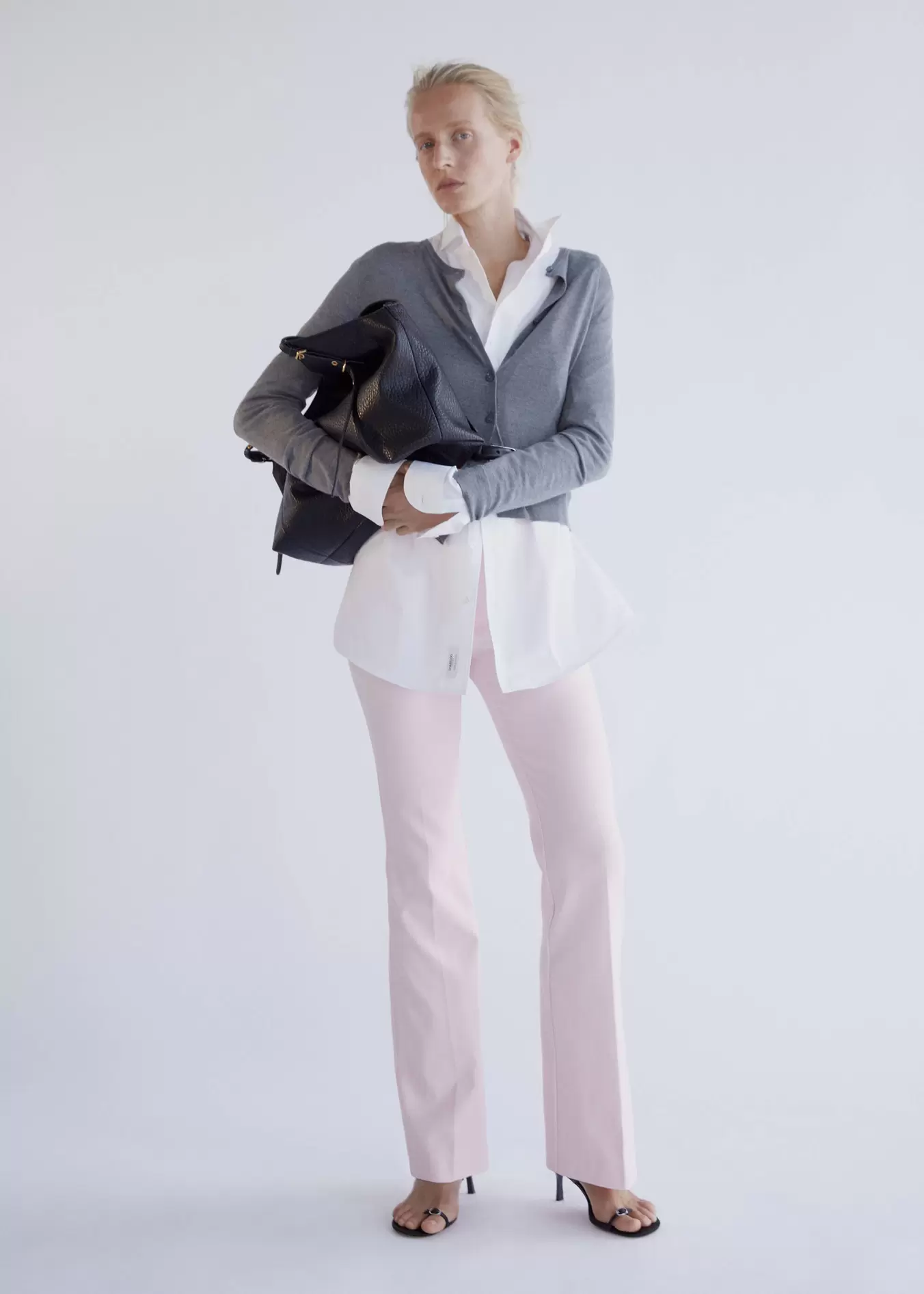 Mid-rise flare trousers