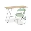 Bureau rectangulaire Moderna plateau bois et chaise métal vert 120x48xH75cm