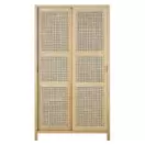 CANOPY - Armoire 2 portes coulissantes et cannage en rotin L100