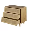 SUZELLE - Commode 3 tiroirs et cannage en rotin L80