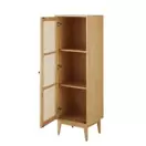 SUZELLE - Cabinet de rangement 1 porte et rotin tressé