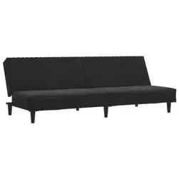 VidaXL Canapé-lit 2 places dossier réglable - velours noir - 200 cm