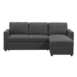 Canapé convertible Turijn avec espace de rangement - anthracite - 82x215x145 cm