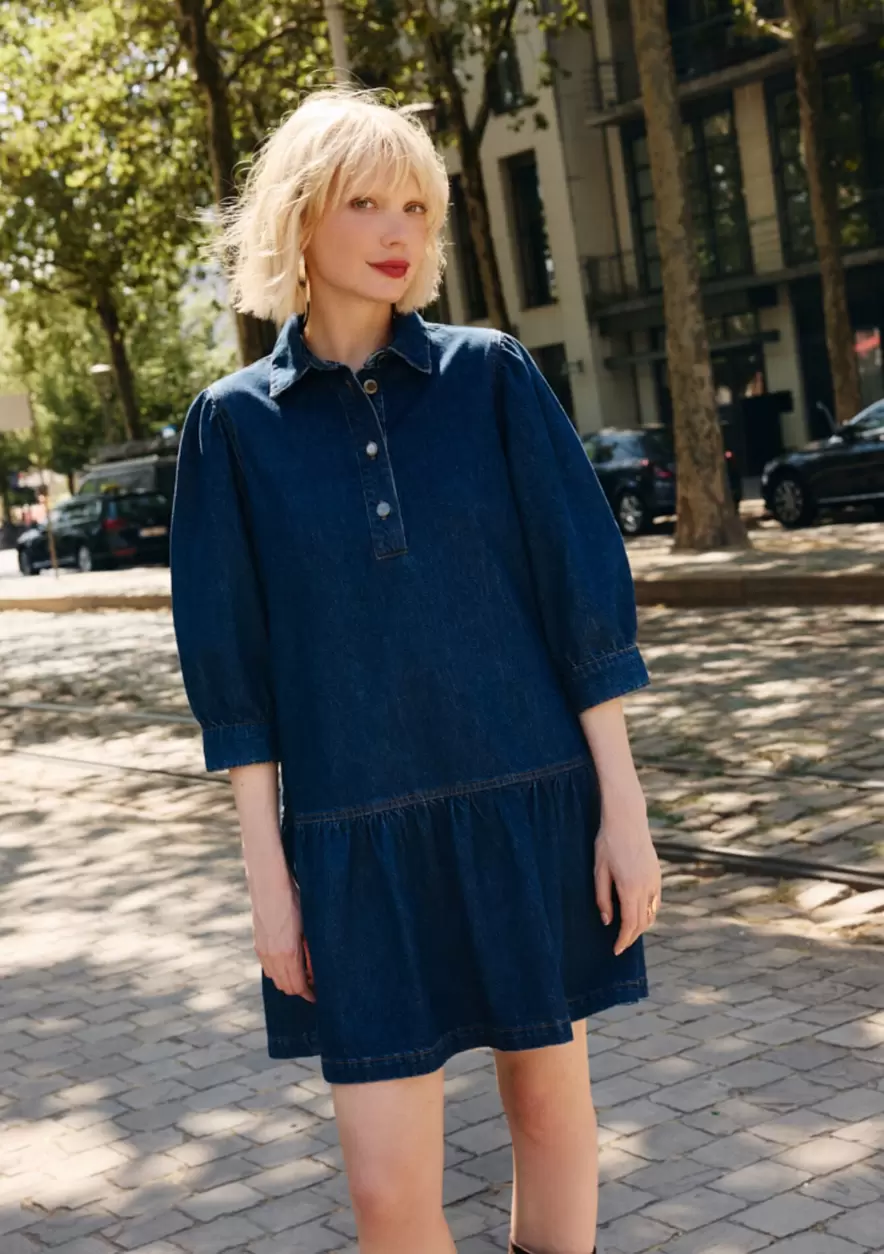 Robe courte en denim
