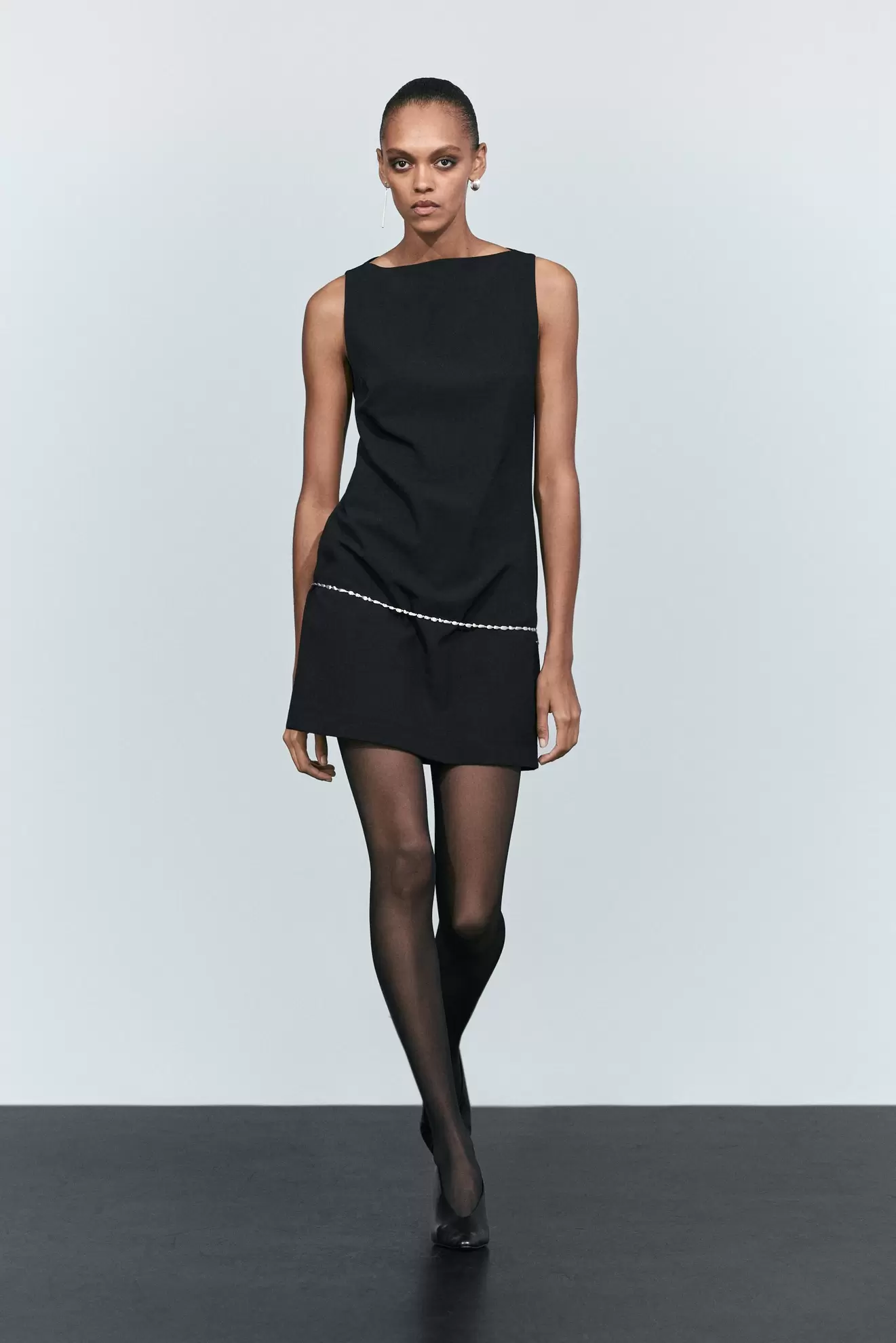Robe courte col bateau