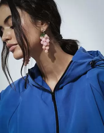 ASOS DESIGN earrings with fruit beads in pink