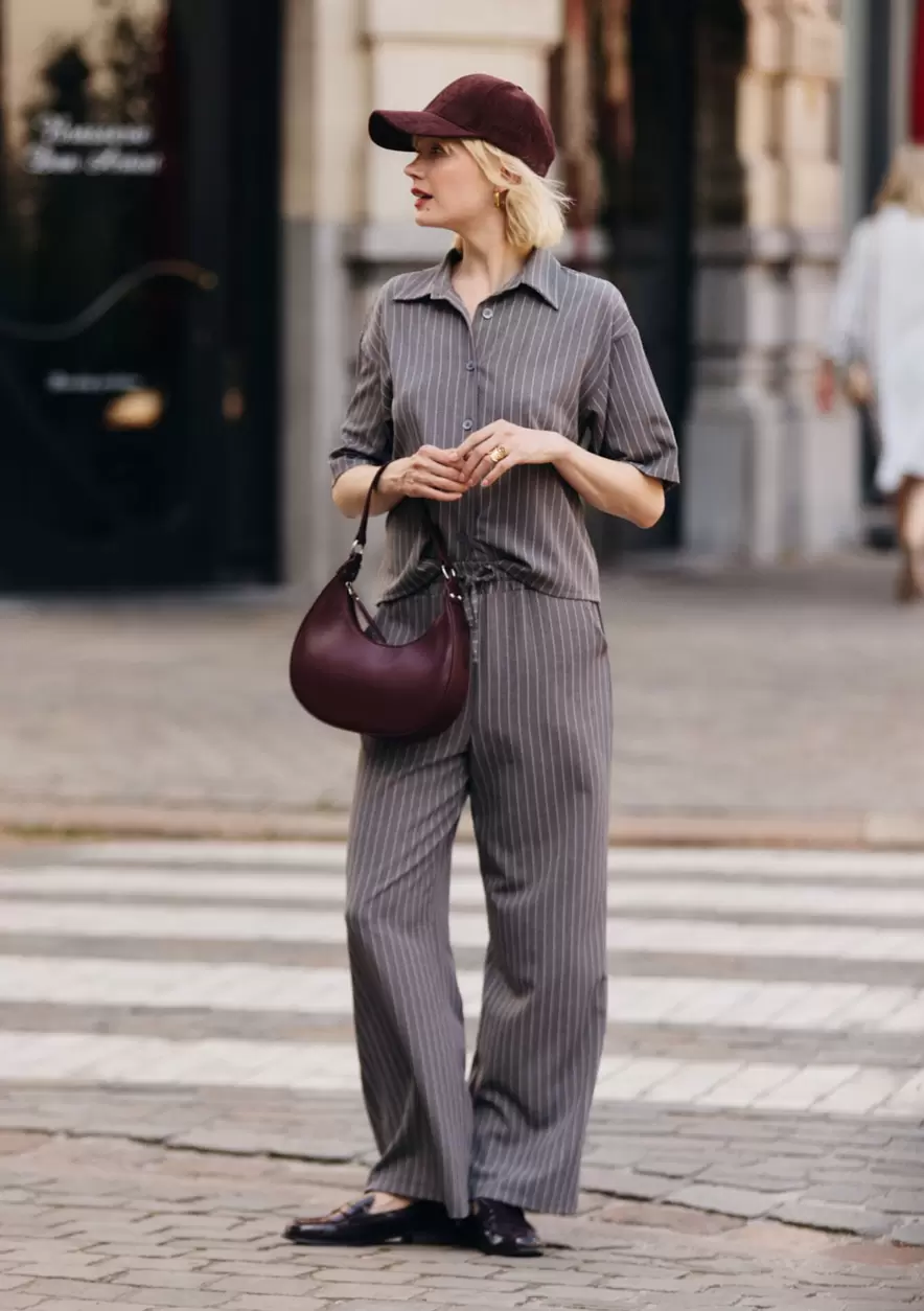 Pantalon rayé fluide