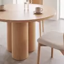 CALDERA - Table à manger ronde pied totem, 6/8 personnes, D150 cm