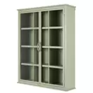 Etagère en fer vert sauge 2 portes en verre