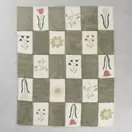 Lily - Tapis en coton recyclé tissé et tufté écru et vert, imprimés fleurs multicolores, 160x230 cm