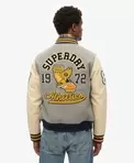 Veste Bomber College Patched Coupe Décontractée