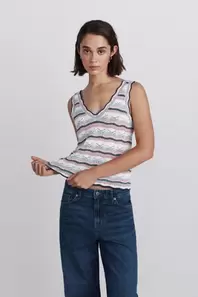 Top multicolor de punto