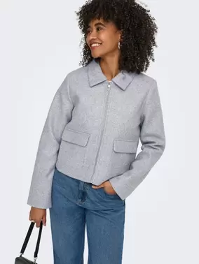 ONLY ONLVELA Coat - Light Grey Melange - 15359339