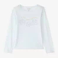 T-shirt manches longues print pailleté fille