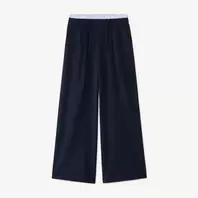 Pantalon fille large en flanelle avec empiècement à la taille
